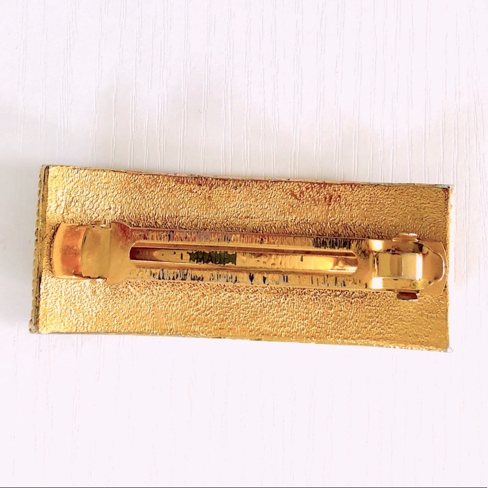 Luxury VTG 80s Neiman Marcus Gold large hair Barrette - Picture 3 of 3